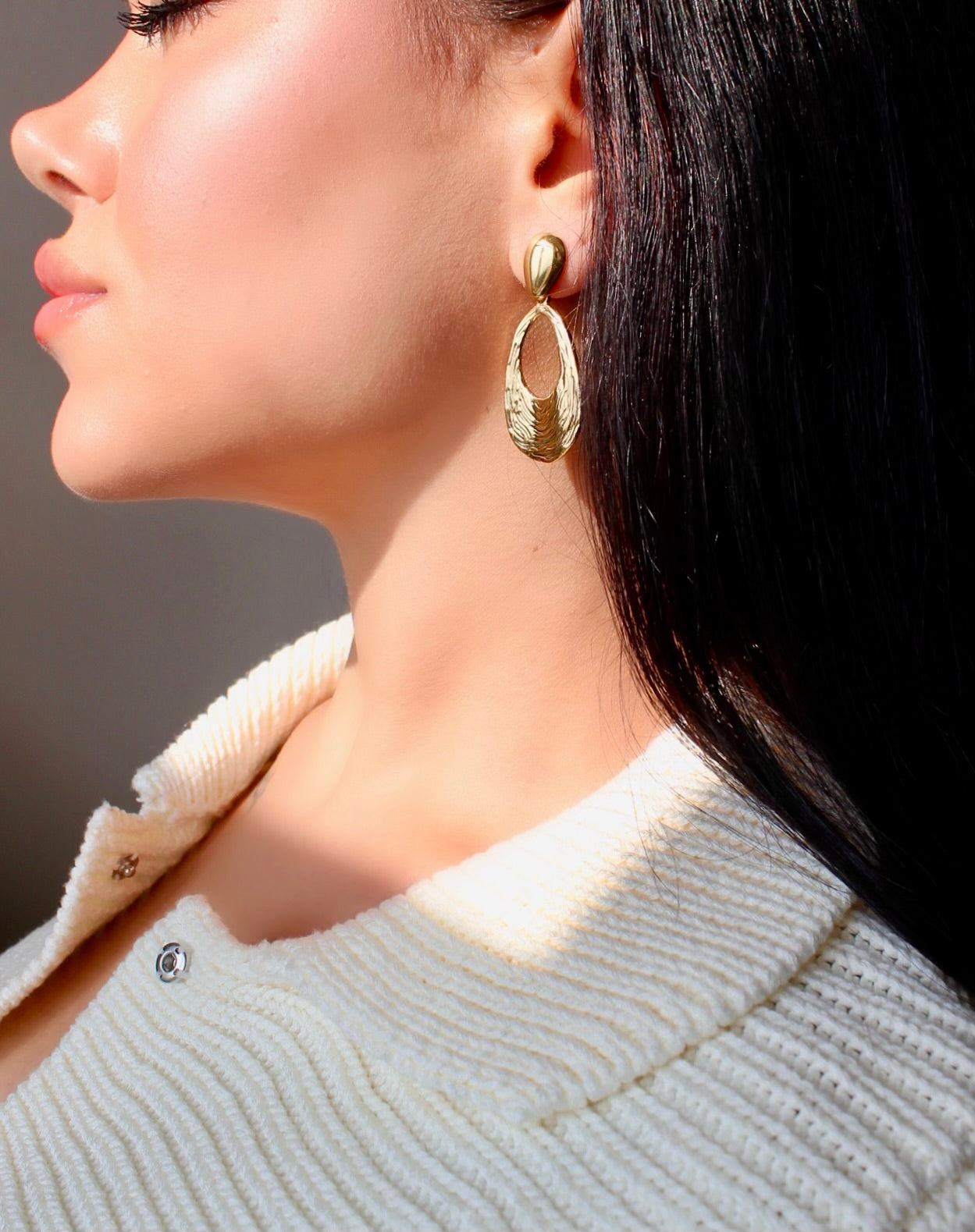 Gold Damla Çelik Küpe