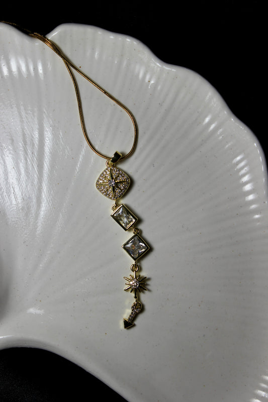 Zirkon Taşlı Y Kolye