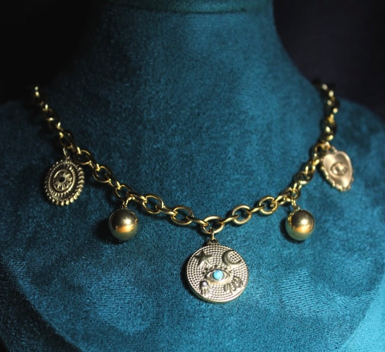 Çelik Charm Göz Kolye