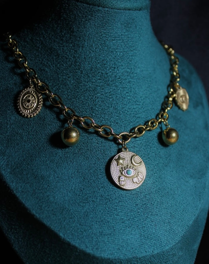 Çelik Charm Göz Kolye