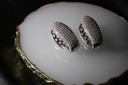 Silver Mikro Taş Çelik Küpe